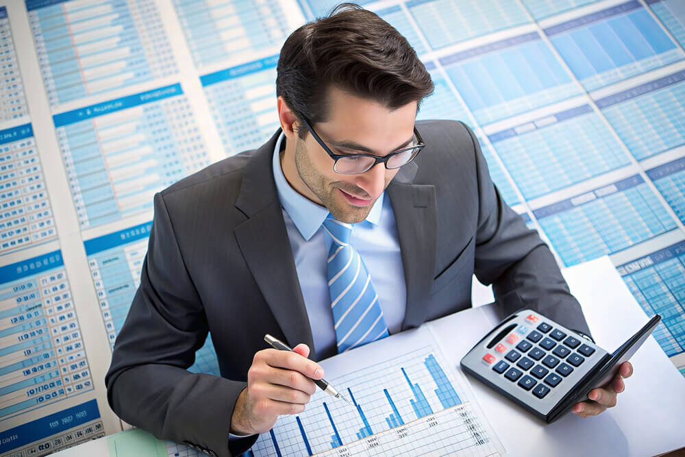 Person evaluating pricing data at a desk